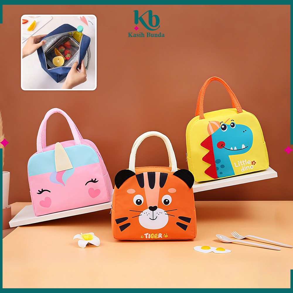 Lunch Bag Cooler Tas Bekal Anak Karakter Hewan Lucu Serbaguna Portable / Tempat Penyimpanan Makanan 