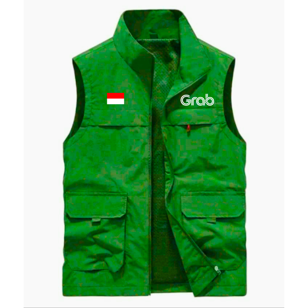 Terjamin Rompi Hiking Pria Grab Jakey Rompy Ojol Grab Driver Online Terbaru 2025 Jumbo Waterproof Ny
