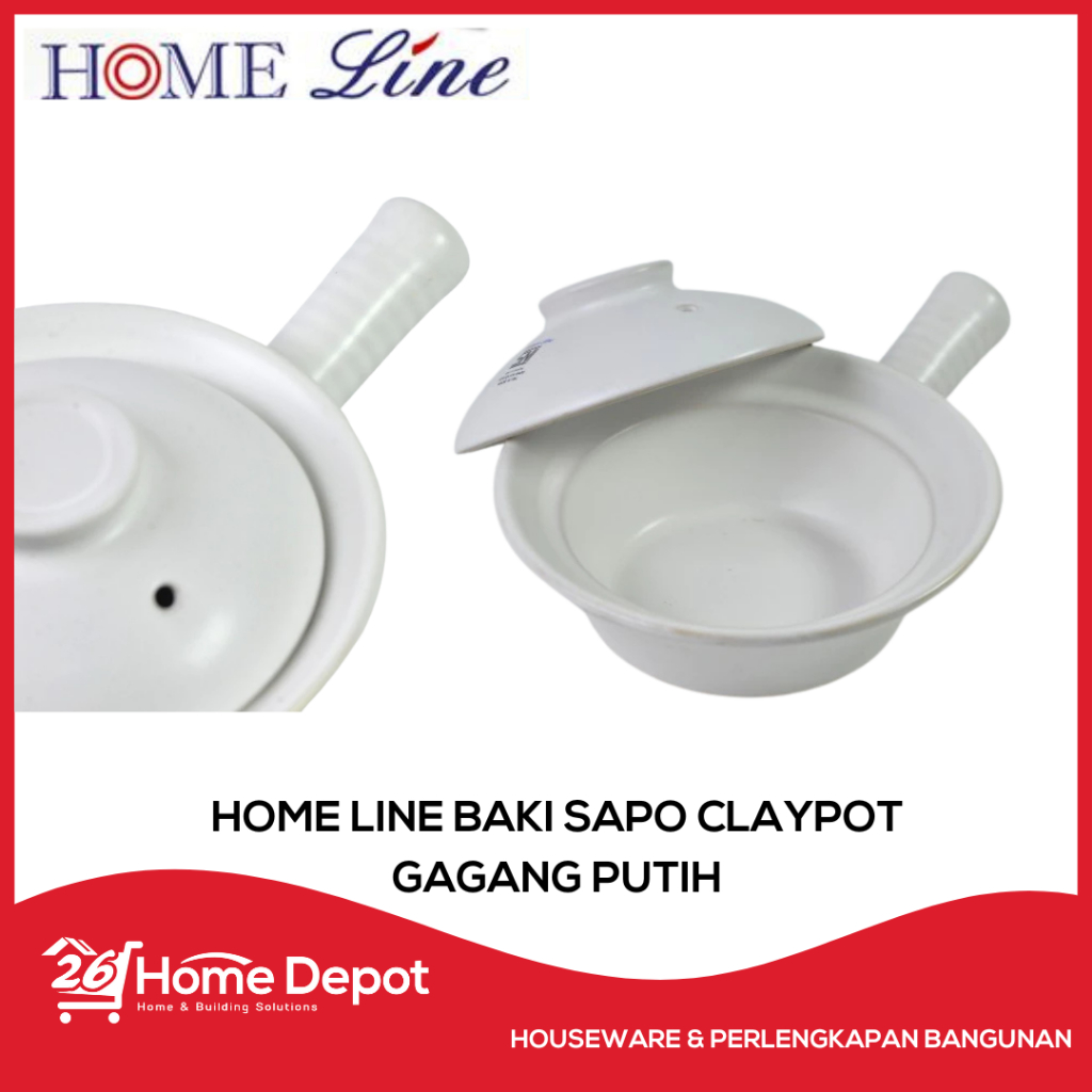 HOMELINE Baki Sapo Claypot Gagang Putih Panci Mangkok Keramik Sapo Tahu Tim Obat /Sapo Tahan Api