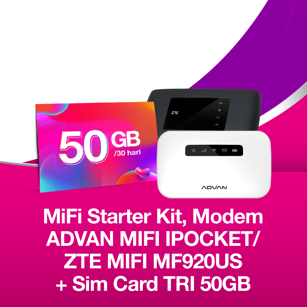 Indosat MiFi: Mobile WiFi + SIM Card TRI 50GB
