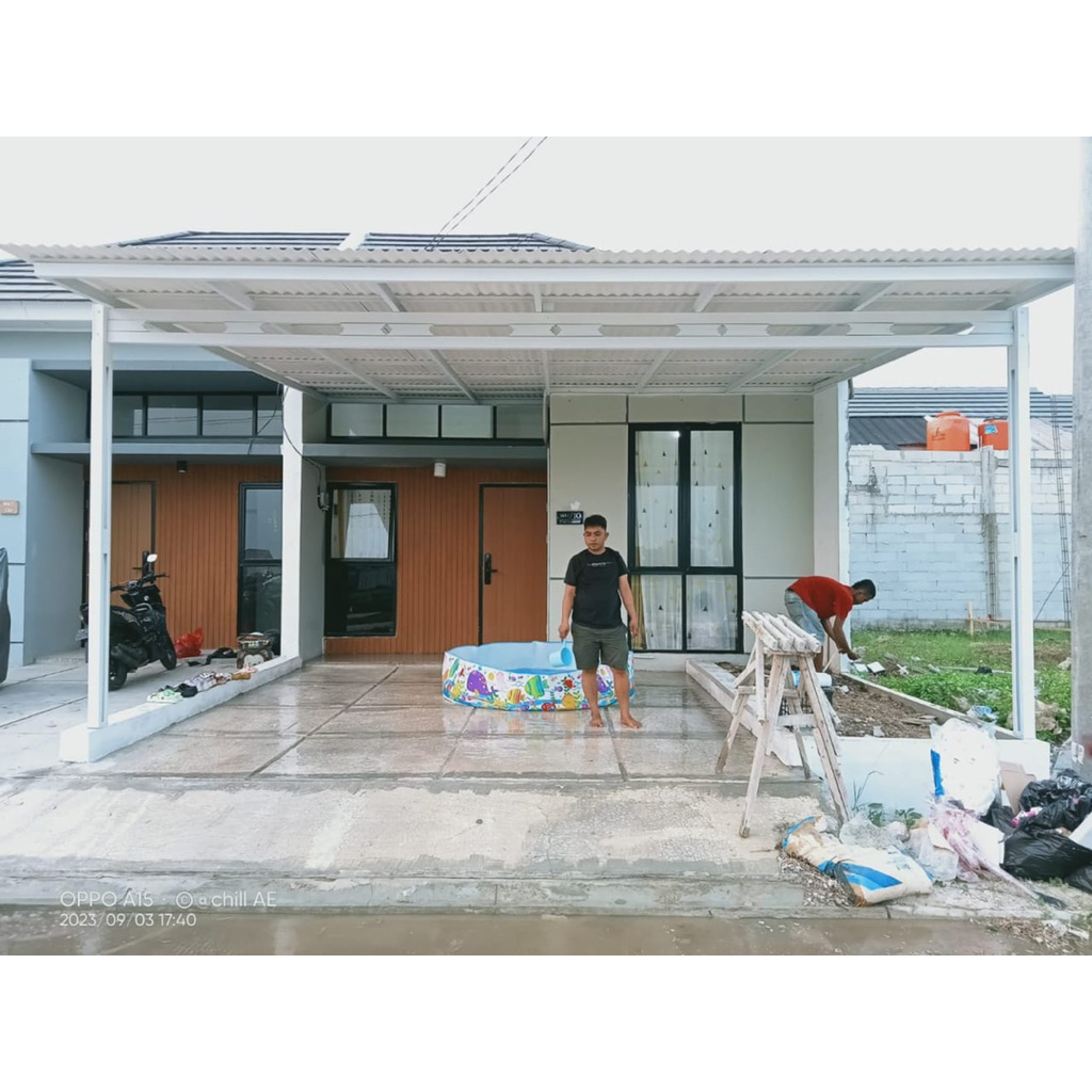 kanopi alderon singel rangka baja ringan