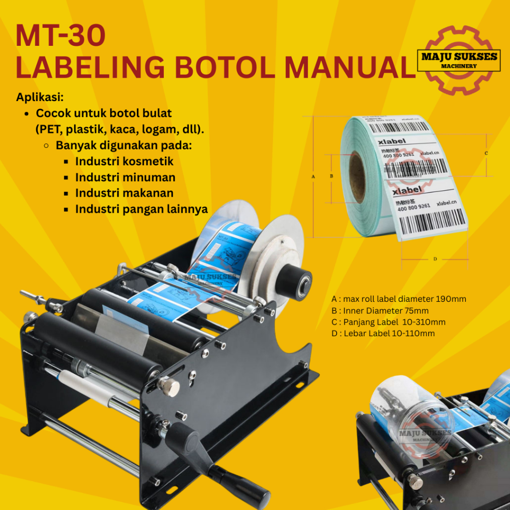Mesin Labeling Stiker Botol/ Manual Bottle Sticker Labeling Machine