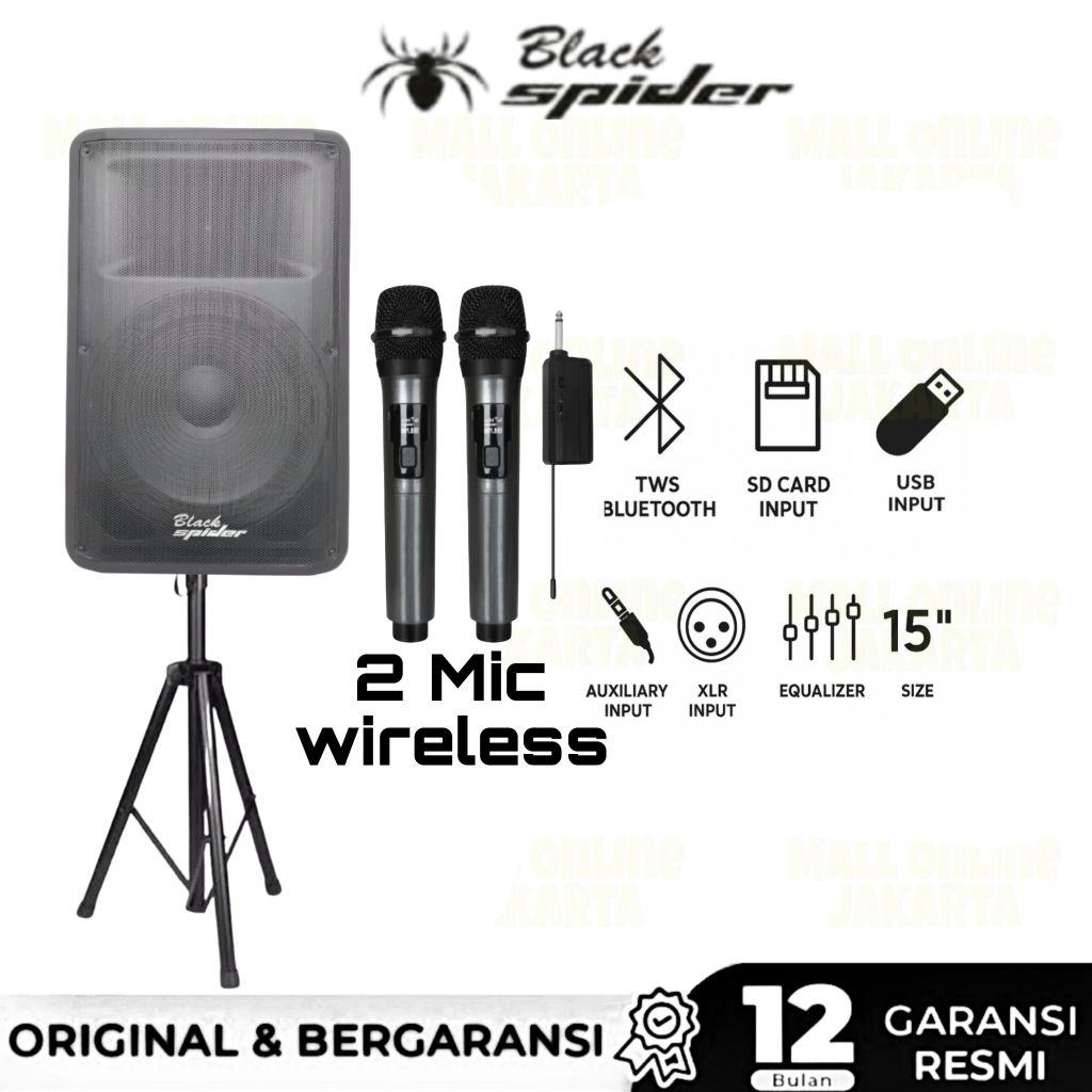Speaker aktif blackspider 15 inch sh15 aktive black spider sh 15