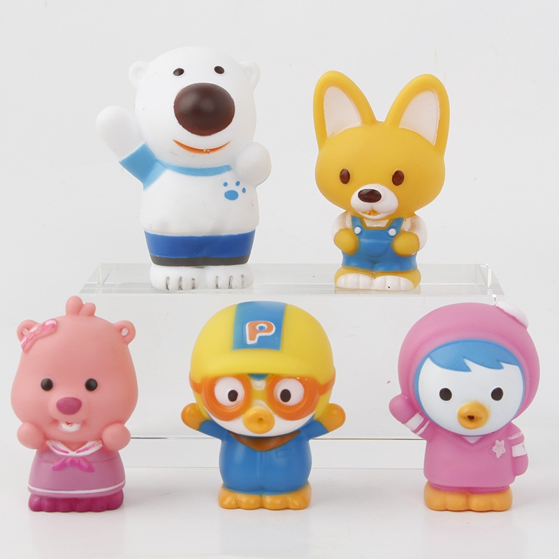 Topper Kue PORORO set isi 5 pcs - Hiasan Cake Karet Action Figure Miniatur Pajangan Dekorasi Mainan 