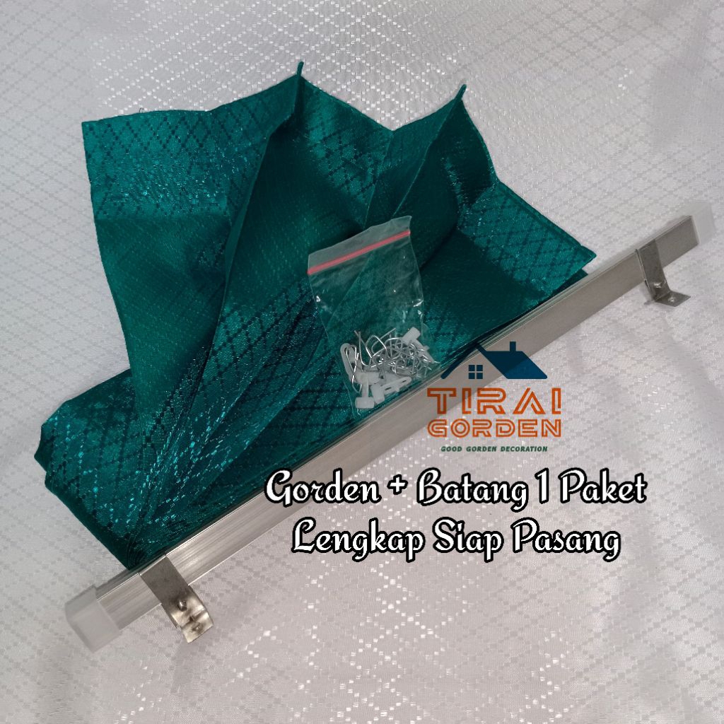 gorden 1 set lengkap/gorden plisket polos fullset tinggal pasang/gorden pintu gorden jendela