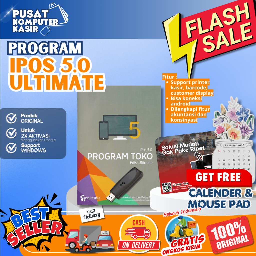 Program Kasir Toko IPOS 5.0 Ultimated [DONGLE EDITION] | Program Kasir IPOS 5 | Program Kasir Toko S