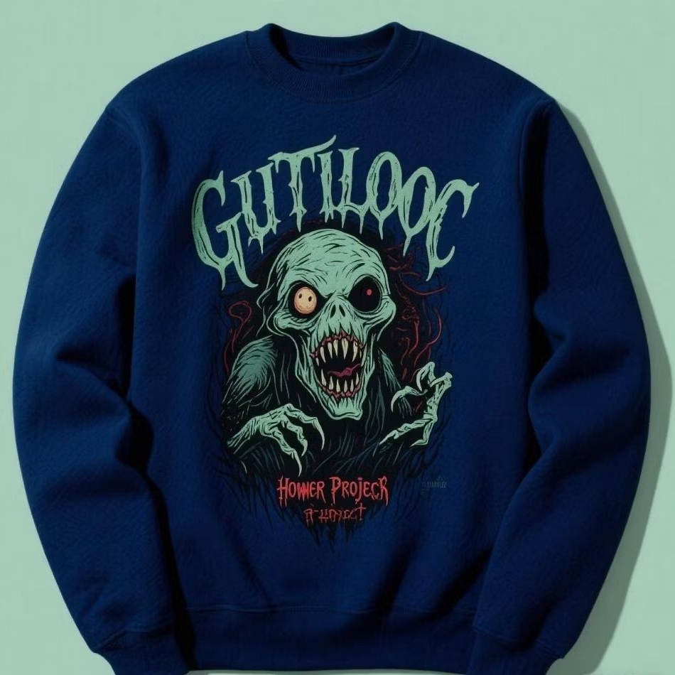 sweater zombie horror vibe