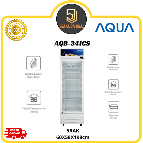 Showcase Aqua 5 Rak - AQB-341CS Pendingin Minuman