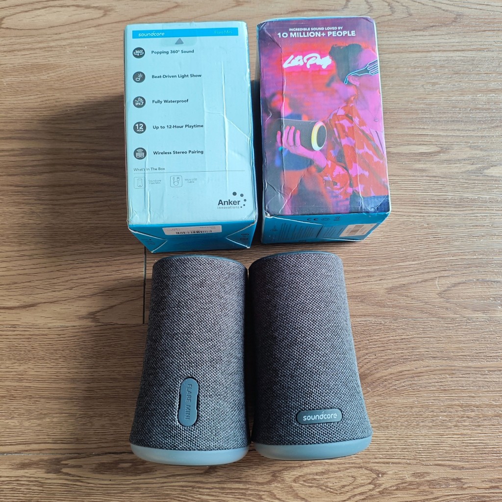 Anker Soundcore Flare Mini Bluetooth wireless speaker, water resistance IPx7 bundle 2 unit