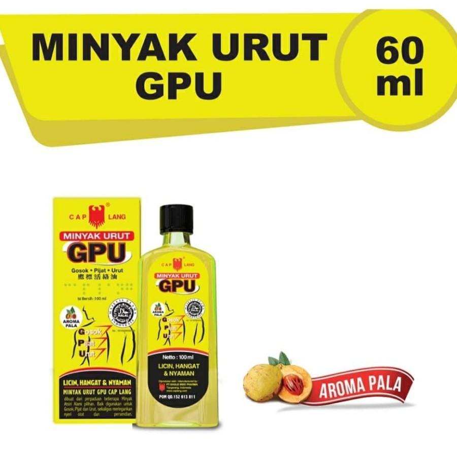 MINYAK URUT GPU PALA LANG 60 ML / CAP LANG MINYAK URUT GPU PALA 60 ML