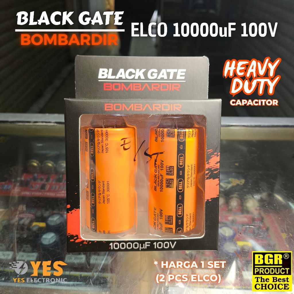 ELKO BOMBARDIR 10000UF 100V KAPASITOR ELCO BOMBARDIR BLACK GATE KAPASITOR BOMBARDIR 10000UF 100V ORI