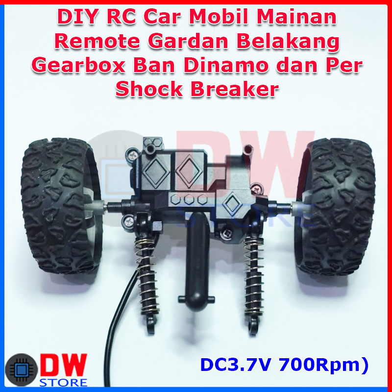 DIY Gardan Belakang Mobil Remote Mainan RC Car Dinamo 130 Gear Box GearBox Ban Per Shock Breaker