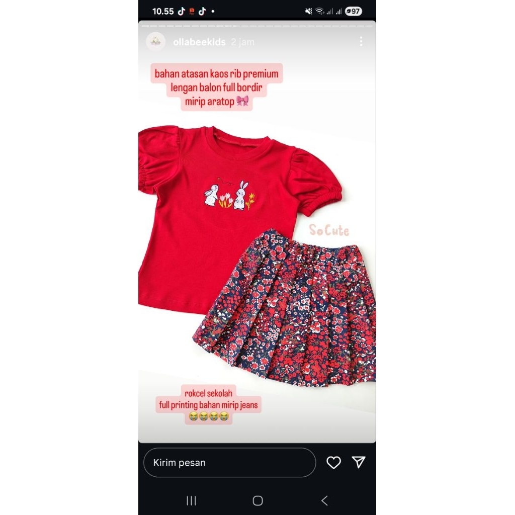 SETELAN ON // ROKCEL BORDIR ON// OLD NAVY SET ROK