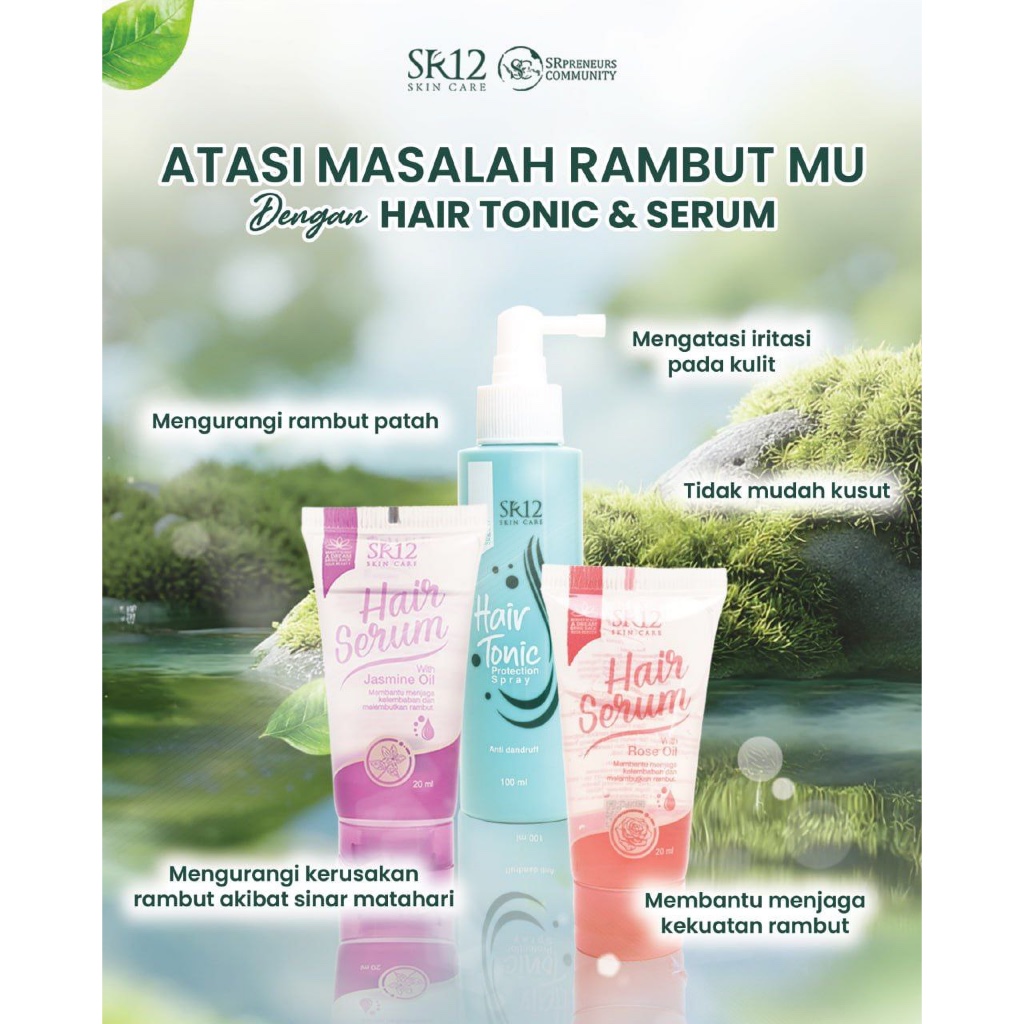 SR12 Hair Tonic & Hair Serum | Hair Care Mengatasi Ketombe | Rambut Rontok Kering | Rambut Rusak
