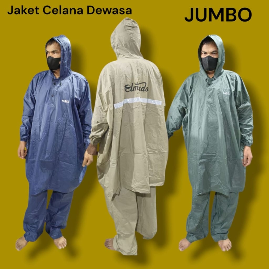 Jas Hujan Jumbo Jaket Celana Dewasa Anti Air Tebal