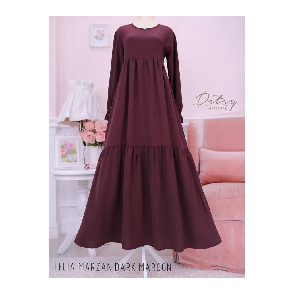 PRELOVED LELIA DARK MAROON XL DITSY MOSLEM 2022