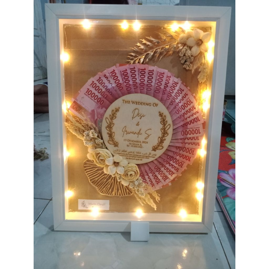Mahar Tema Rustic Frame Mahar Mahar nikah Pigura mahar