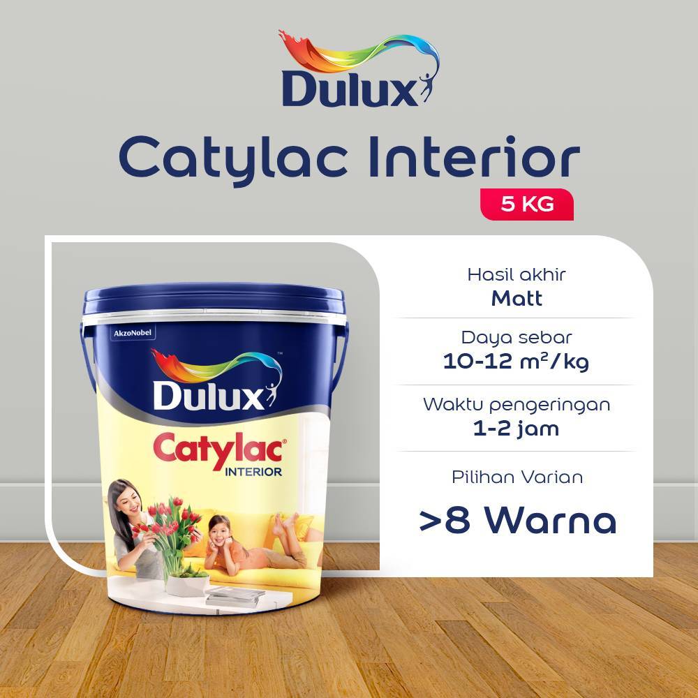 CAT TEMBOK 5KG DULUX CATYLAC INTERIOR 5KG - CAT 8 WARNA COOL NEUTRAL DULUX ORIGINAL