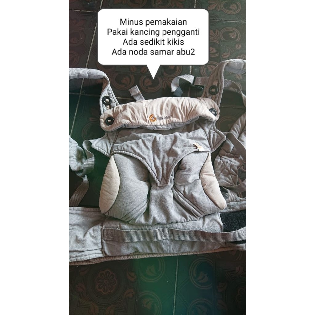 preloved gendongan ssc ergobaby 360 grey 4 position