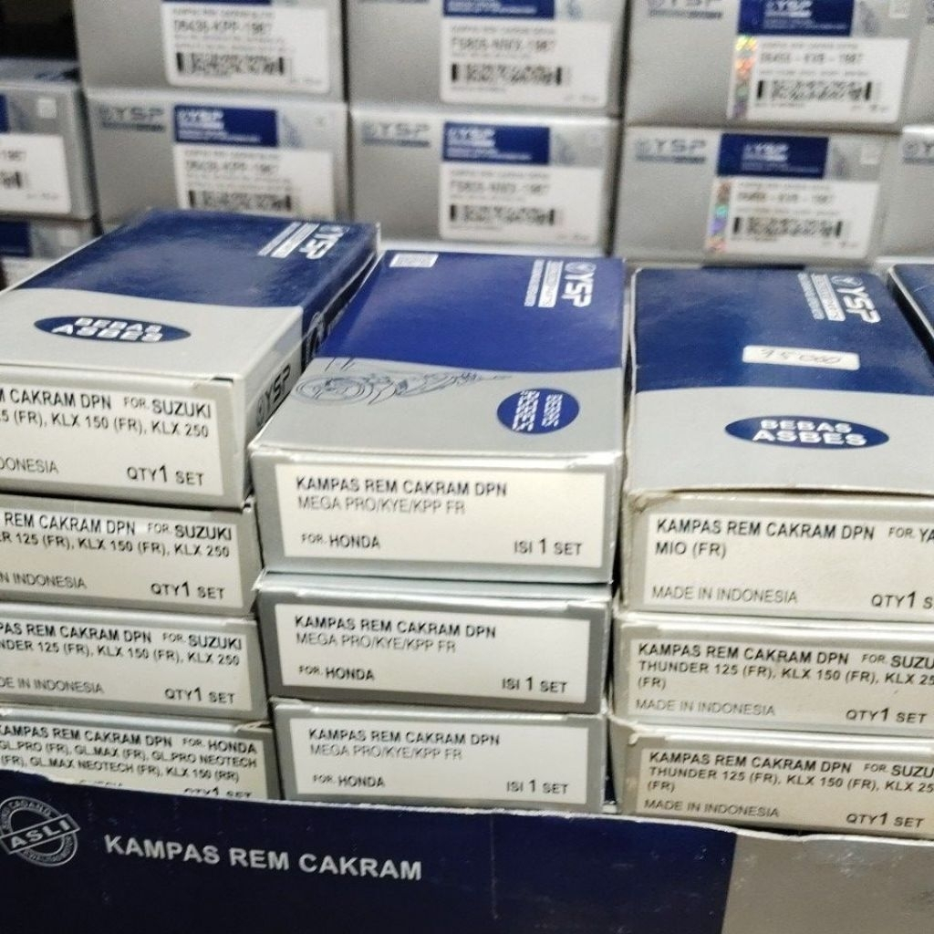 (1set) YSP Discpad KVB Satria FU NMax PCX Dll Pilihan Tersedia Semua Jenis Motor Kampas Rem Cakram F