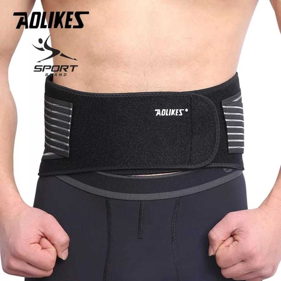 Korset Deker Sabuk Ikat Perut Penyangga Pinggang Support GYM Fitness AOLIKES 7998 Angkat Berat Beban