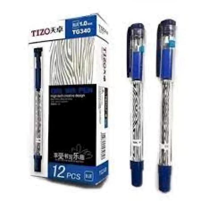 Pulpen Gel Tizo TG340 / Gel Pen Tizo / TG340 / Hitam / Biru - Biru