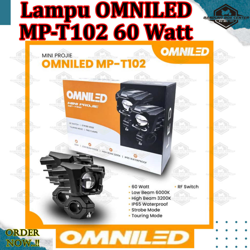 Lampu Sorot OMNILED MP-T102 60 Watt Auxiliary Motorcycle Light Lampu Tembak Motor OMNILED T 102 Lamp