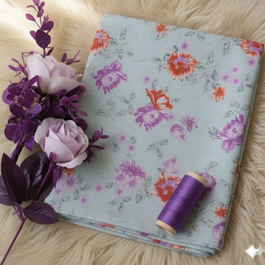 Kain Ceruty Zara Crepe Import Motif Bunga Kecil Cantik | Meteran Bahan Gamis Syar'i Premium Adt