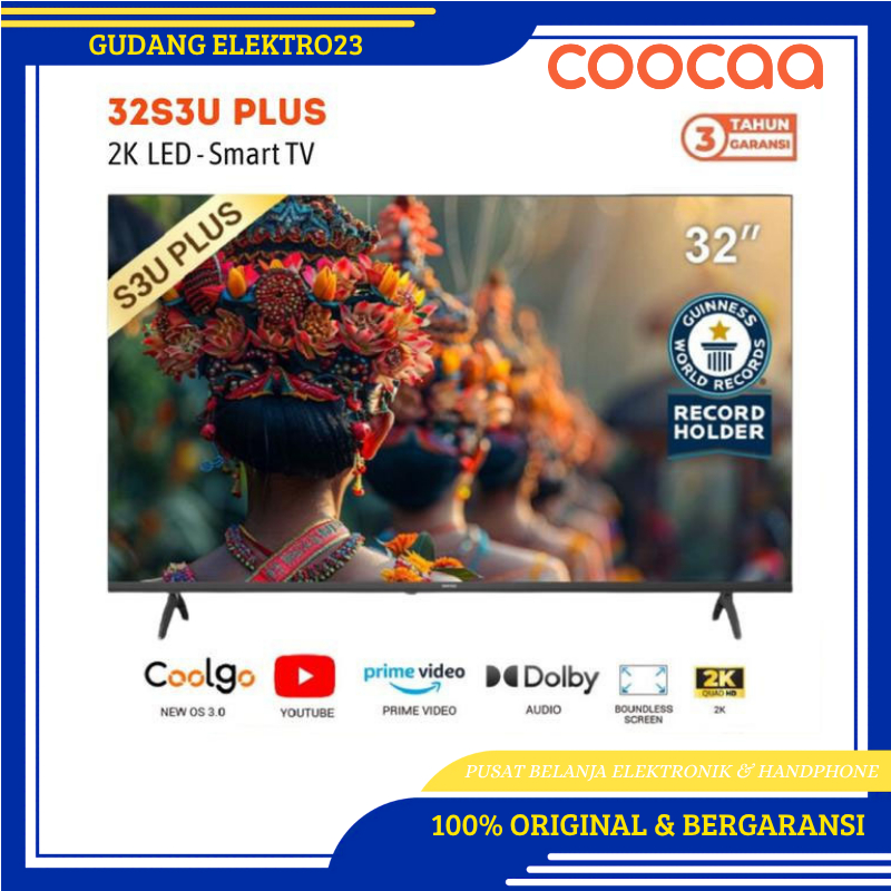 TV COOCAA 32 inch  Smart TV Digital LED TV | Smart TV | Digital TV | Bezel Less | 32S3UPLUS  | Garan