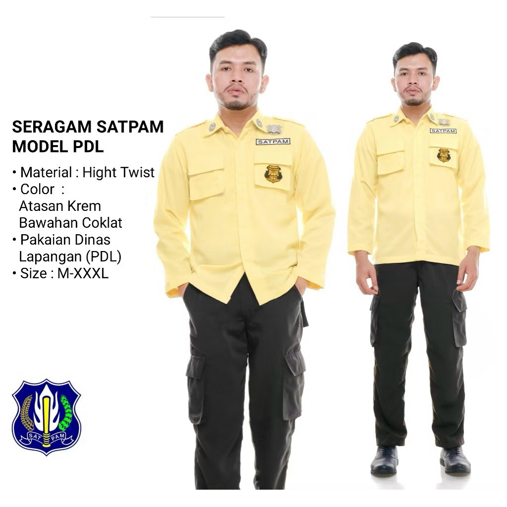 Seragam PDL satpam cream setelan pdl satpam cream terbaru2025