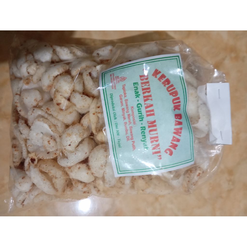 Kerupuk krupuk bawang glopot khas oleh oleh Tegal gurih kriuk 250 gram