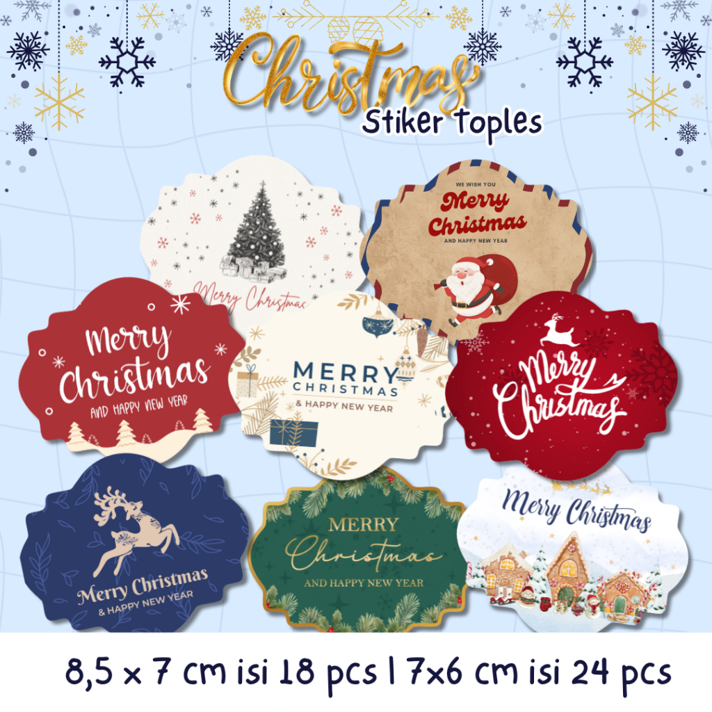Sticker Natal Christmas Sticker Toples Kue Kering Hampers Sticker Toples Kue Kering