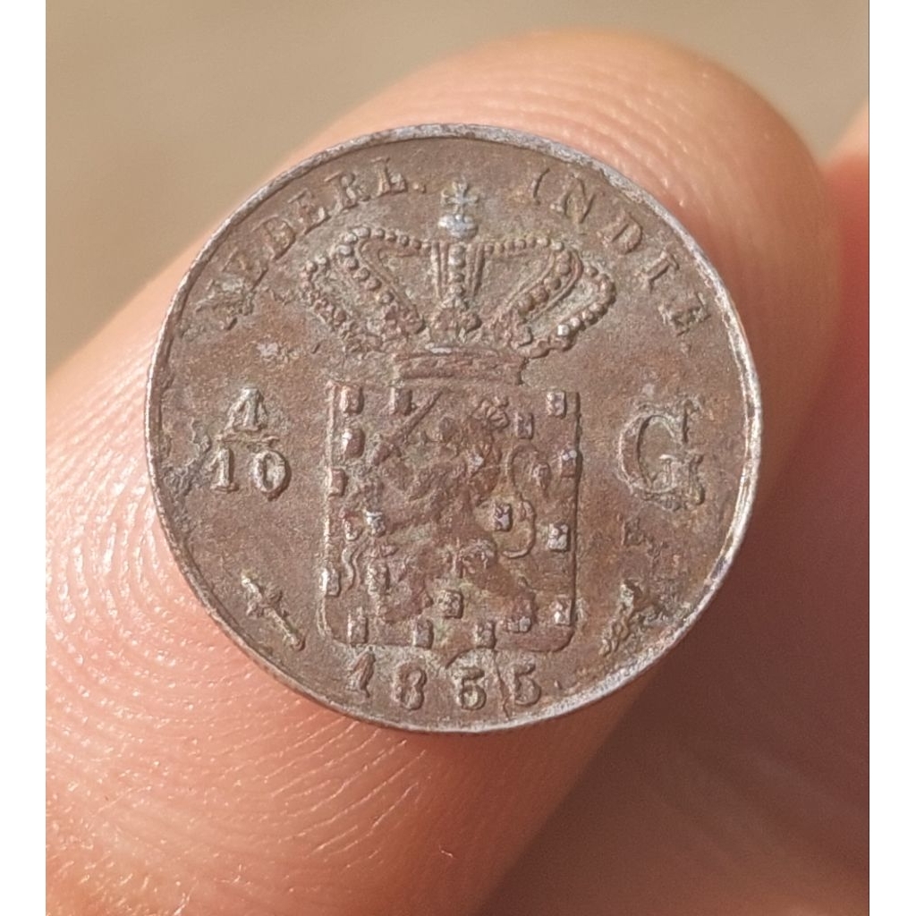 1/10 gulden tahun cetak kedua 1855.