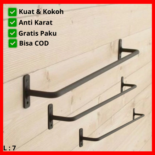 Gantungan Baju Dinding / Gantungan Baju Besi Tembok Dinding / Gawangan Baju Besi / Gantungan Baju Be