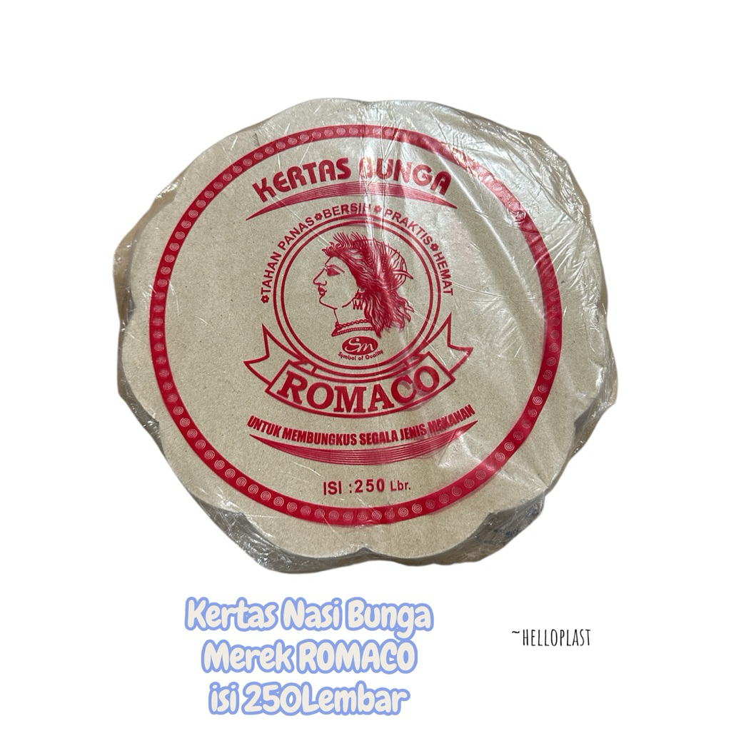 KERTAS NASI BUNGA ROMACO / KERTAS PIRING ROTAN ( ISI 250LEMBAR )