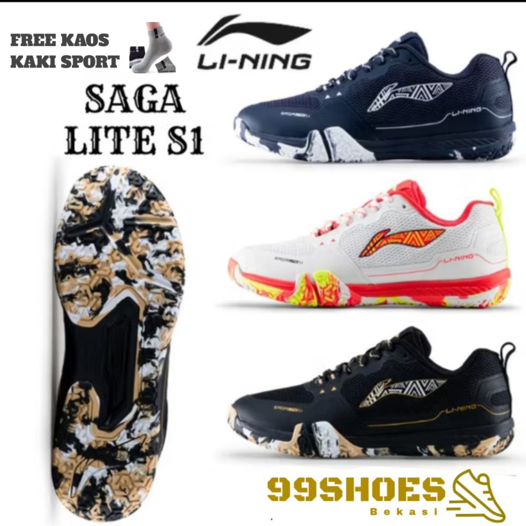 Li-ning SAGA LITE S1 badminton shoes-sepatu badminton original li-ning
