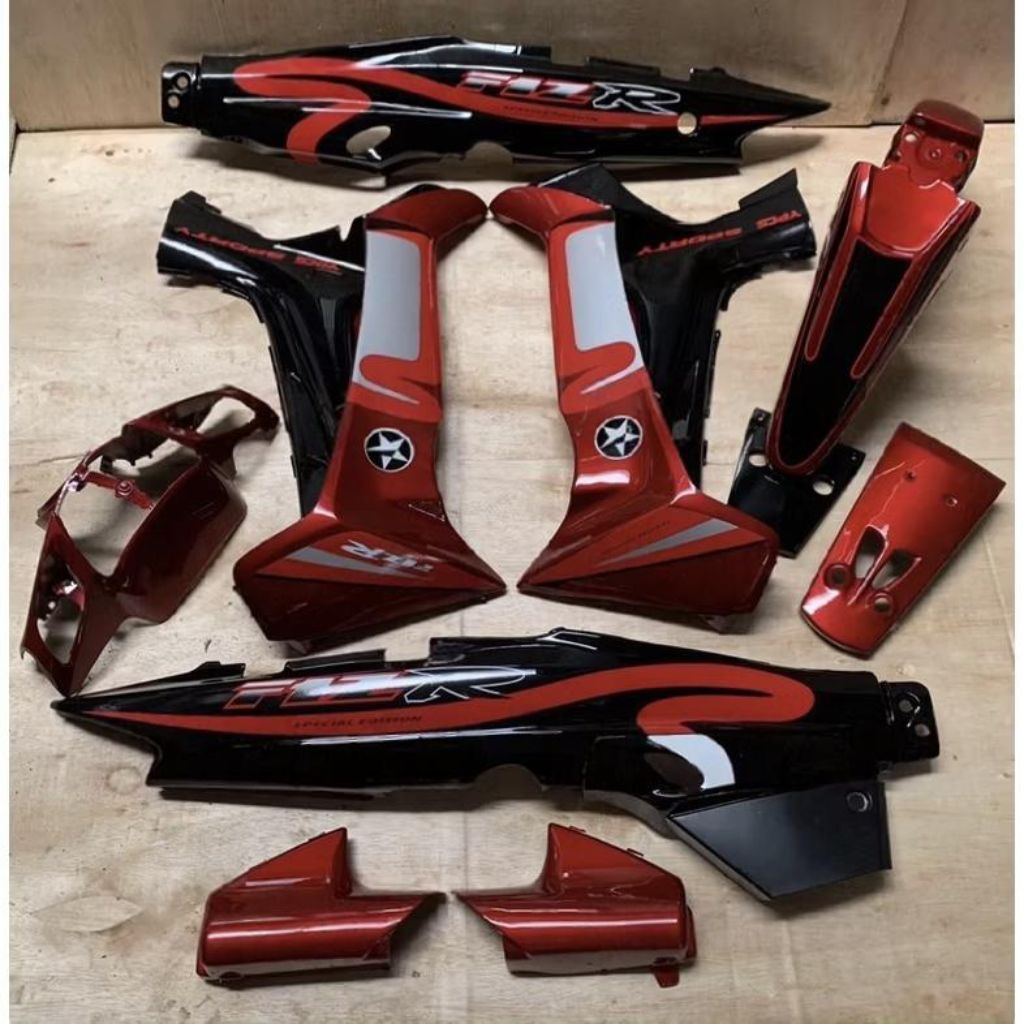 Fullset Body Halus Fizr Caltex Maron Hitam Body Set Yamaha F1zr Caltex Maron Hitam