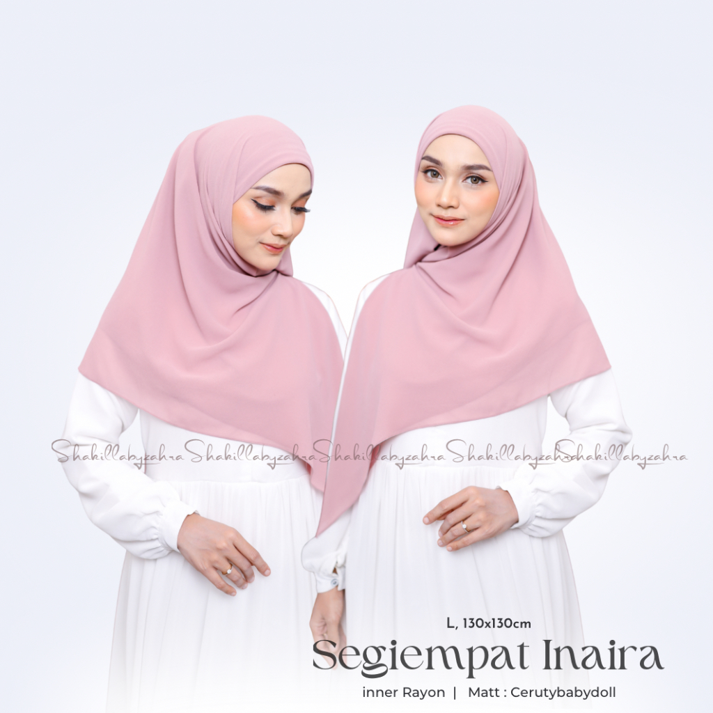 Segi empat instan Inner Ceruty Babydoll Hijab Segiempat instant Inara Ciput Tali Rayon Size 130cm