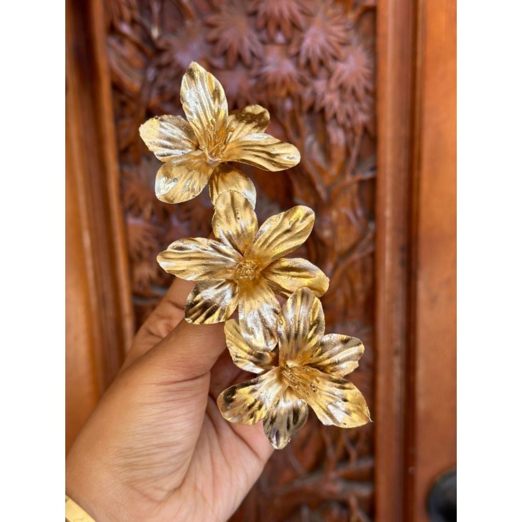 SEMANGGI BUNGA SANCHA LATEX GOLD/AKSESORIS RAMBUT