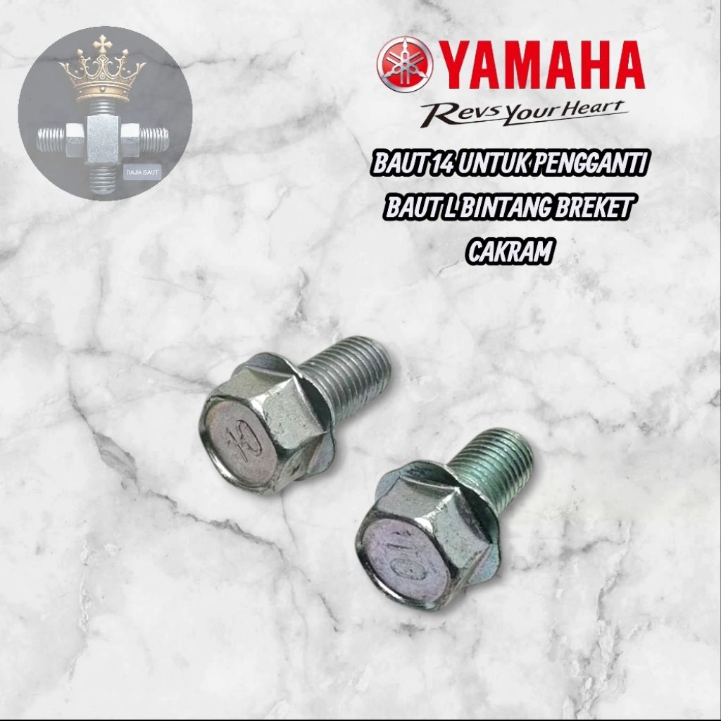 BAUT 14 M10X25 BAUT PENGGANTI BREKT KALIPER CAKRAM YAMAHA MIO SMILE SPORTI N MAX NEW JUPITER