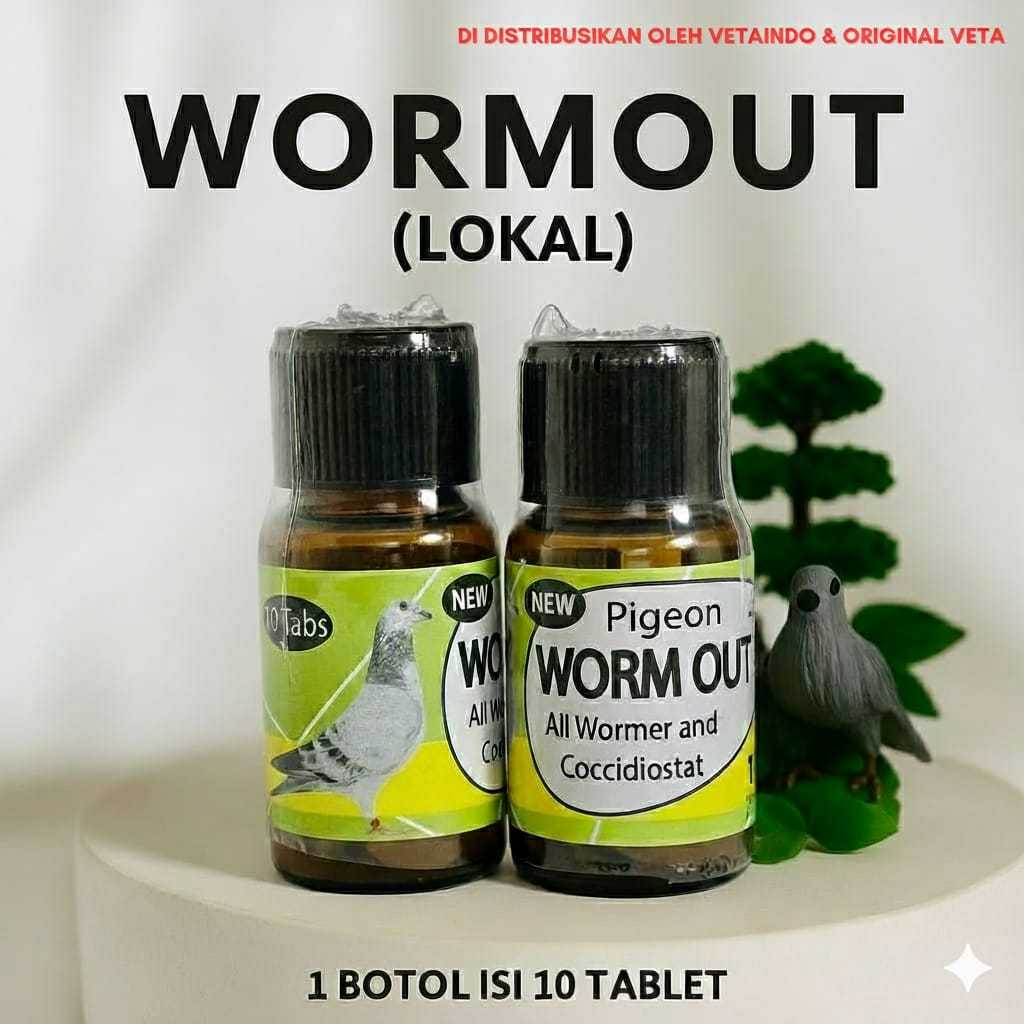 WORMOUT TAMASINDO (1 BOTOL 10 TABLET) BUKAN WORMOUT  VETAFARM MERPATI