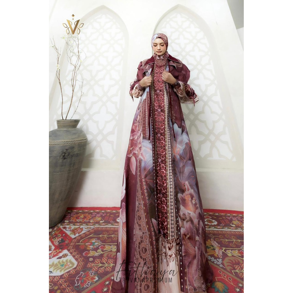 FATHAYA SET SCARF BY TREVANA / GAMIS SYARI TREVANA / DRESS MUSLIMAH / GAMIS SYARI LEBARAN / BAJU SYA