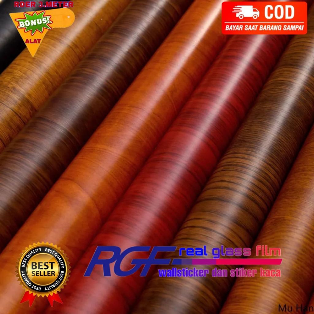 WALLPAPER TERMURAH/WALLPAPER STIKER DINDING/HPL STIKER DINDING TEBAL/ WALLPAPER STIKER KAYU COKLAT/ 