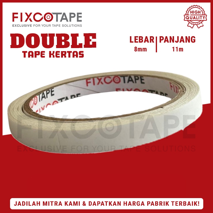 DOUBLE TAPE KERTAS 8MM X 11M KUALITAS KENKO / JOYKO