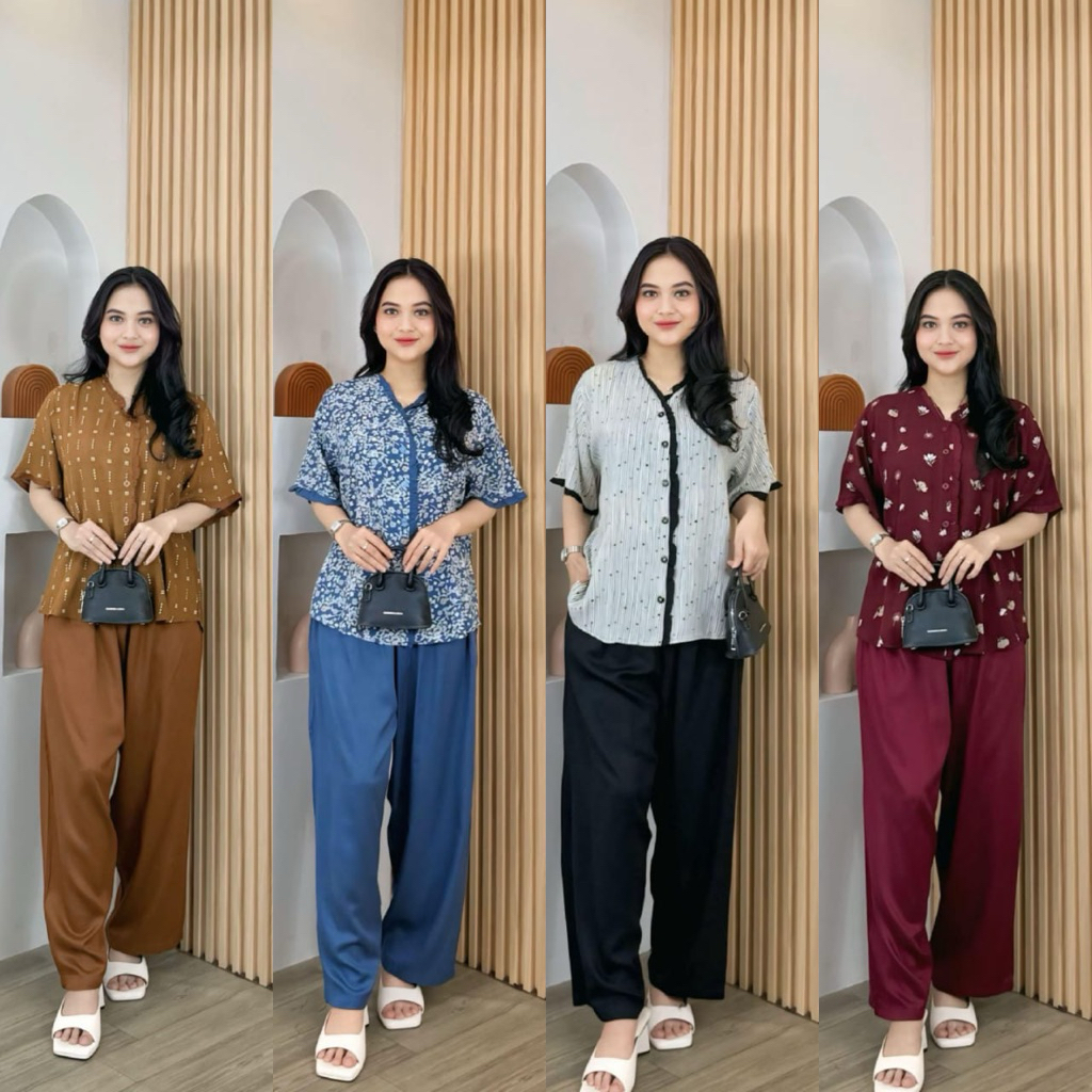 SETELAN SESYIL BY CELIEN  / setelan jumbo by celine/ Setelan Rayon Twill Kekinian