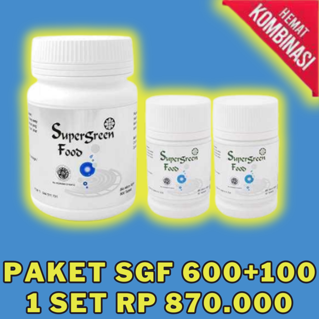 PROMO HEMAT Supergreen Food SGF Makanan Sel Chlorella dan Spirulina Multivitamin KK Indonesia