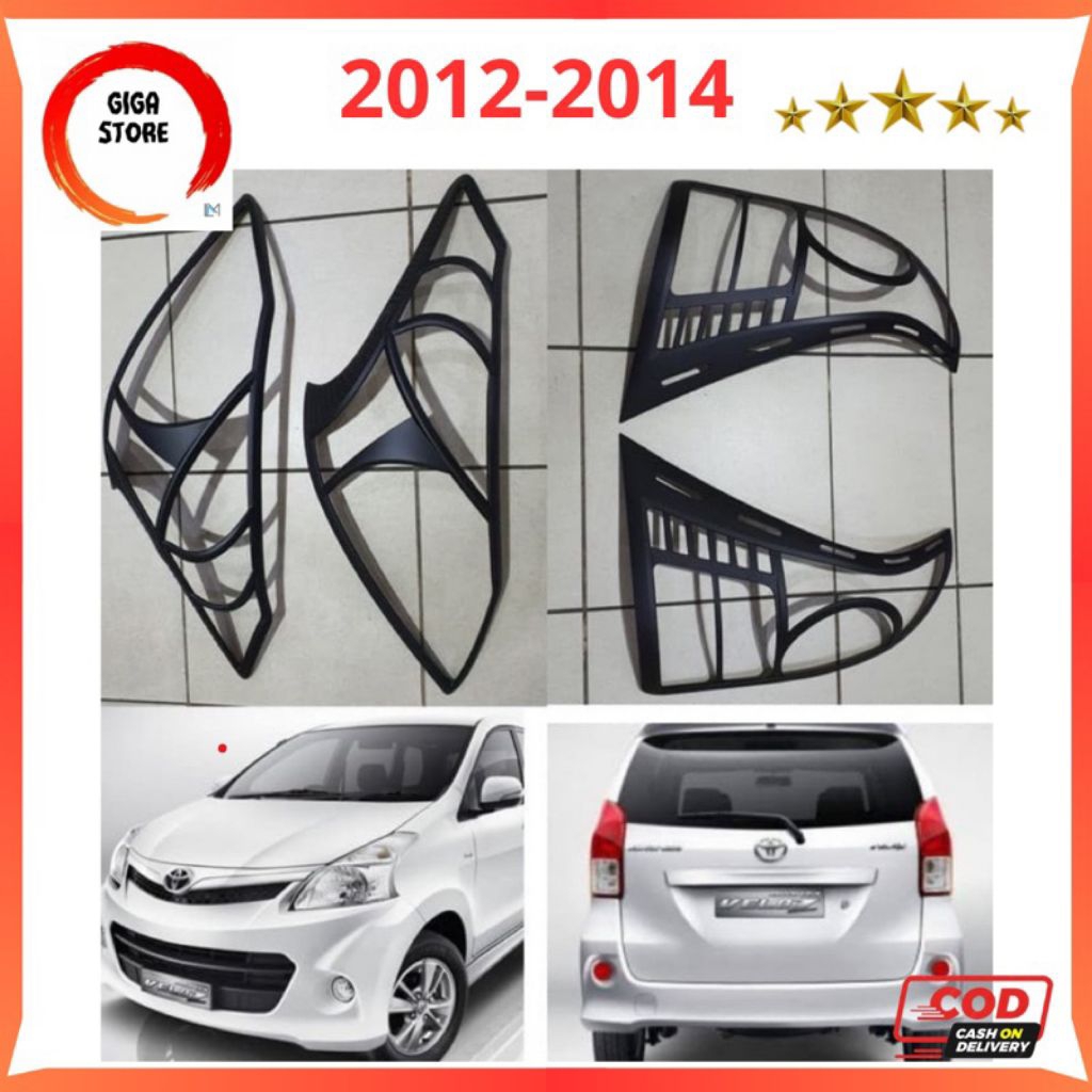Garnish Cover Lampu Depan Belakang Avanza Xenia Veloz 2012 - 2014 Hitam & Croum