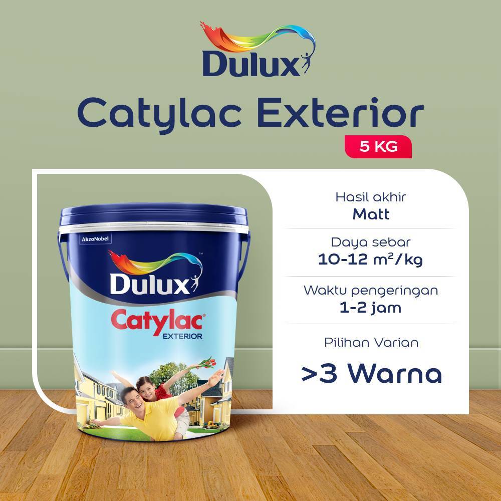 CAT TEMBOK 5KG DULUX CATYLAC EXTERIOR 5KG - CAT 3 WARNA HIJAU DULUX ORIGINAL