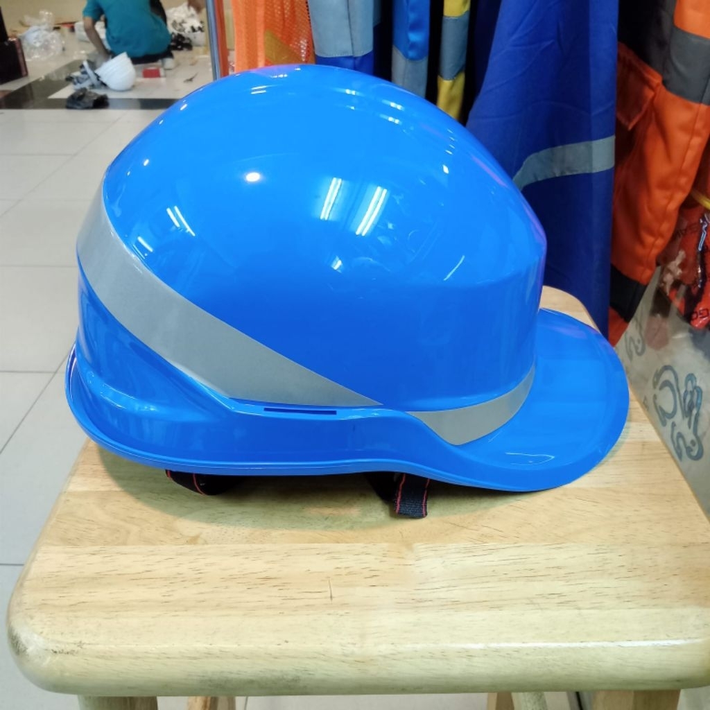 Helm Safety MSA Baseball-Biru Fastrack+ Tali Dagu/ Helm Proyek Msa Baseball-Biru Inner+ Tali Dagu