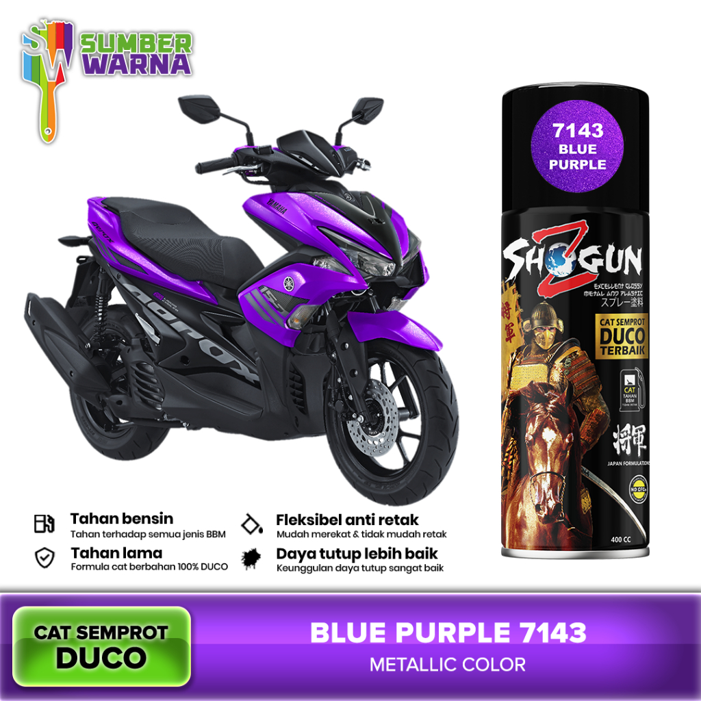 Cat Pilok Semprot Shogun Z Paint Cat Pilox Pylox Motor Duco Blue Purple Biru Ungu 7143